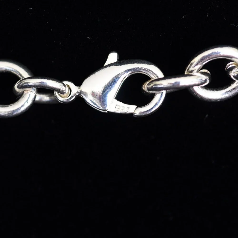 Tiffany Sterling Silver Heavy Link Double Heart Charm Necklace - Picture 6 of 7